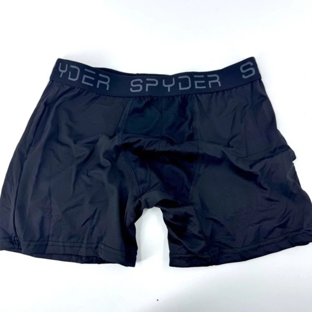 Spyder Mens Performance Boxer Briefs Black Stretch Elastic Waistband Size Medium